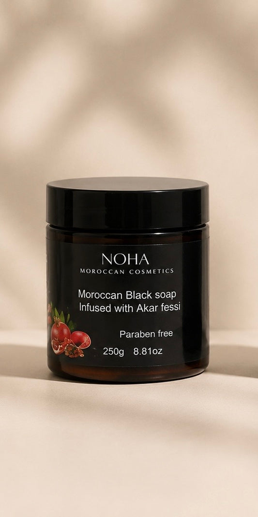Akar fessi sabounia| Moroccan black soap|infused with akar fessi &argan oil